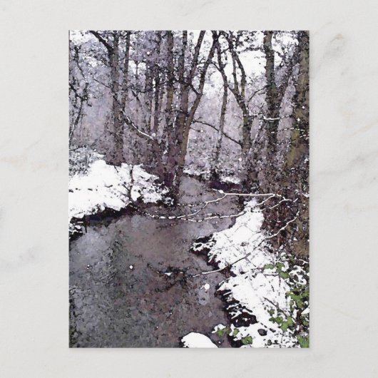 Sneeuw langs de rivier briefkaart (Voorkant)