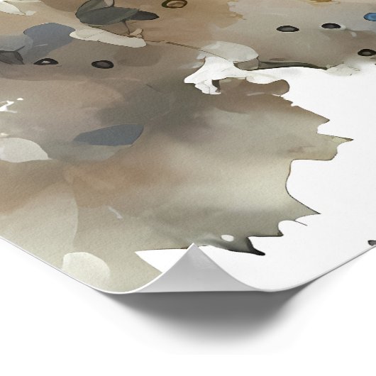 Sneeuw Leopard Art Print Modern Wallart (Hoek)