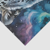 Sneeuw Leopard Castle Moon, Aurora borealis Tissuepapier (Detail)