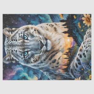 Sneeuw Leopard Castle Moon, Aurora borealis Tissuepapier