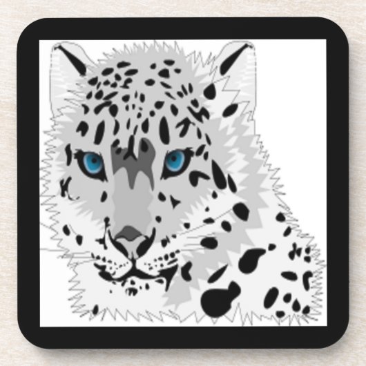 SNEEUW LEOPARD DIER DRANKJES ONDERZETTER (Voorkant)