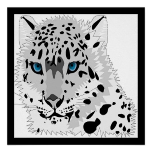 SNEEUW LEOPARD DIER POSTER (Voorkant)