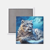 Sneeuw Leopard Dier Wilderness Wall Art Magneet (Voorkant / Achterkant)