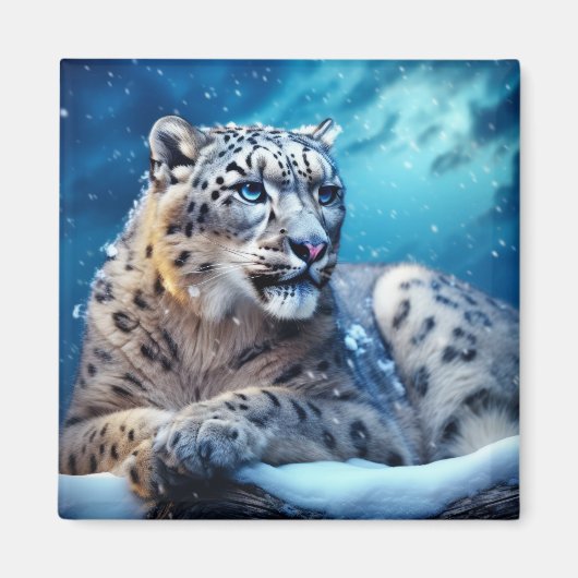 Sneeuw Leopard Dier Wilderness Wall Art Magneet (Voorkant)