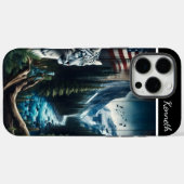 Sneeuw Leopard Dromen van Mountain Stream Case-Mate iPhone Case (Achterkant (horizontaal))