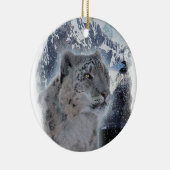 SNEEUW LEOPARD Endangered Species of Big Cat Keramisch Ornament (Rechts)