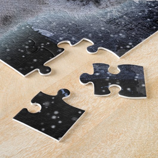 SNEEUW LEOPARD Endangered Species of Big Cat Legpuzzel (Zijkant)