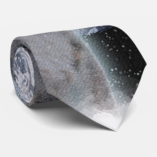 SNEEUW LEOPARD Endangered Species of Big Cat Stropdas (Opgerold)