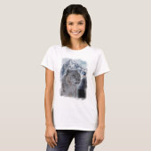 SNEEUW LEOPARD Endangered Species of Big Cat T-shirt (Voorkant volledig)