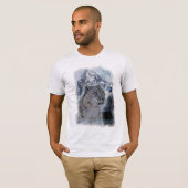 SNEEUW LEOPARD Endangered Species of Big Cat T-shirt (Voorkant volledig)