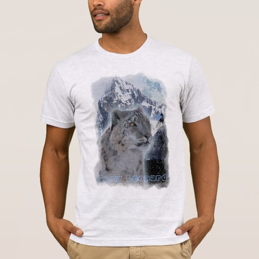 SNEEUW LEOPARD Endangered Species of Big Cat T-shirt (Voorkant)
