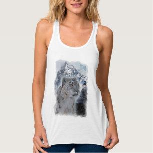 SNEEUW LEOPARD Endangered Species of Big Cat Tanktop