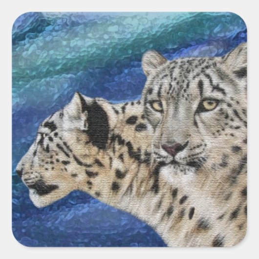 Sneeuw Leopard Habitat Stickers (Voorkant)