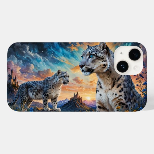 Sneeuw Leopard Kasteel Zonsopgang reflectie Case-Mate iPhone Case (Achterkant (horizontaal))