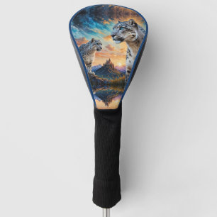 Sneeuw Leopard Kasteel Zonsopgang reflectie Golfheadcover