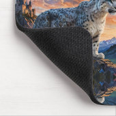 Sneeuw Leopard Kasteel Zonsopgang reflectie Muismat (Hoek)