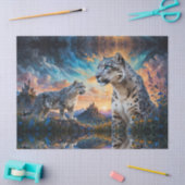 Sneeuw Leopard Kasteel Zonsopgang reflectie Tissuepapier (Craft)