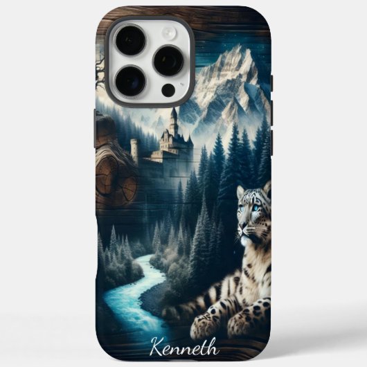 Sneeuw Leopard kijken naar het kasteel Case-Mate iPhone Case (Achterkant)
