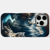 Sneeuw Leopard kijken naar het kasteel Case-Mate iPhone Case (Achterkant (horizontaal))