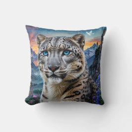 Sneeuw Leopard Mountain Valley Sunset Kussen