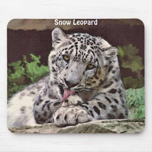 SNEEUW LEOPARD Mousepad Muismat (Voorkant)