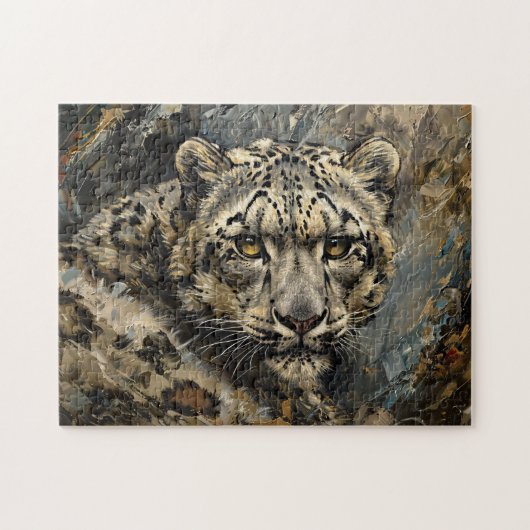 Sneeuw Leopard olieverfschilderij Legpuzzel (Horizontaal)