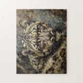 Sneeuw Leopard olieverfschilderij Legpuzzel (Verticaal)