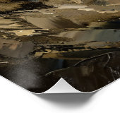 Sneeuw Leopard olieverfschilderij Perfect Poster (Hoek)