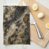 Sneeuw Leopard olieverfschilderij Theedoek (Quarter Fold)