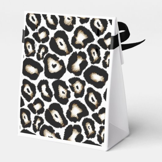Sneeuw Leopard Print Favor Box Bedankdoosjes (Achterkant)