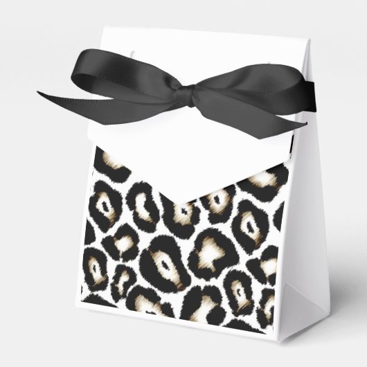 Sneeuw Leopard Print Favor Box Bedankdoosjes (Voorkant Zijde)