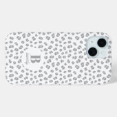 Sneeuw Leopard Print Monogrammed Modern Case-Mate iPhone Case (Achterkant (horizontaal))