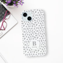Sneeuw Leopard Print Monogrammed Modern