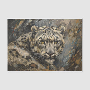 Sneeuw Leopard Schilderen Decoupage Tissuepapier