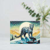 Sneeuw Leopard Snowy Mountain Briefkaart (Staand voorkant)