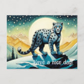 Sneeuw Leopard Snowy Mountain Briefkaart (Voorkant)