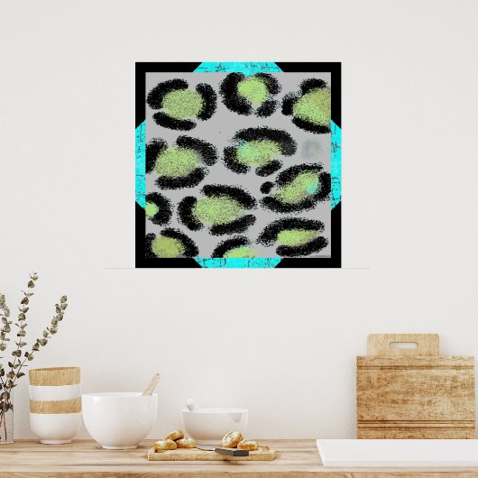 Sneeuw Leopard Spots Poster (Keuken)