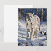 Sneeuw Leopard Studie C - Oliën Feestdagenkaart (Voorkant / Achterkant)