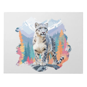 Sneeuw Leopard Vector Art Animal in het Majestic Notitieblok