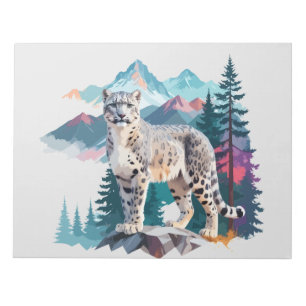 Sneeuw Leopard Vector Art Animal in het Majestic Notitieblok