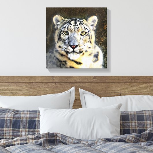 Sneeuw Leopard Verpakt Canvas (Insitu (Slaapkamer))