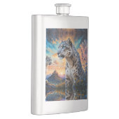 Sneeuw Leopard Wildfire Sunrise reflectie Flacon (Rechts)