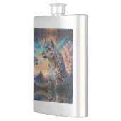 Sneeuw Leopard Wildfire Sunrise reflectie Flacon (Links)