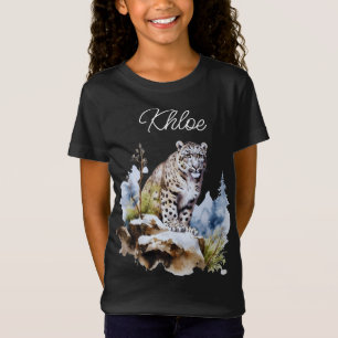 Sneeuw Leopard Winter Berg gepersonaliseerd T-shirt
