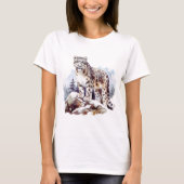 Sneeuw Leopard Winter Berg Grote Kat Wildlife T-shirt (Voorkant)