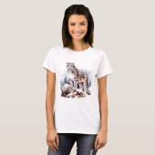 Sneeuw Leopard Winter Berg Grote Kat Wildlife T-shirt (Voorkant volledig)