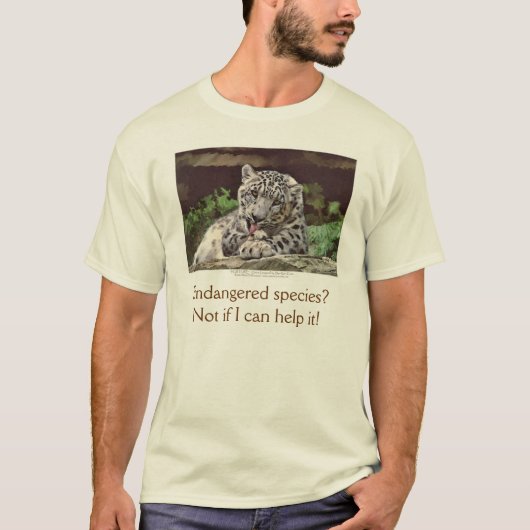 "SNEEUW LUIPAARD" Bedreigde soorten van Big Cat T-shirt (Voorkant)
