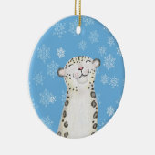 Sneeuw luipaard keramische kerstboom decoratie (Rechts)
