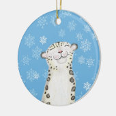 Sneeuw luipaard keramische kerstboom decoratie (Links)