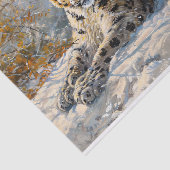 Sneeuw Luipaard Slapen in de sneeuw Decoupage Tissuepapier (Detail)